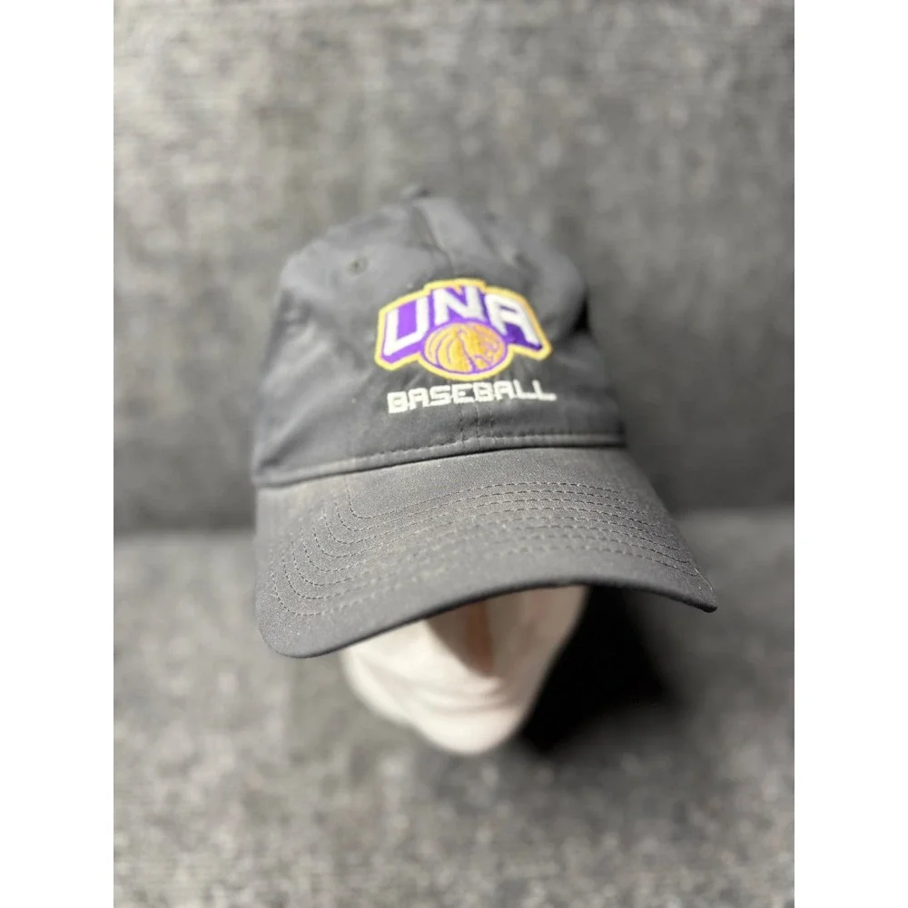 The Game UNA Baseball Hat Black Perforated Adjustable Strapback Cap Mens OSFM